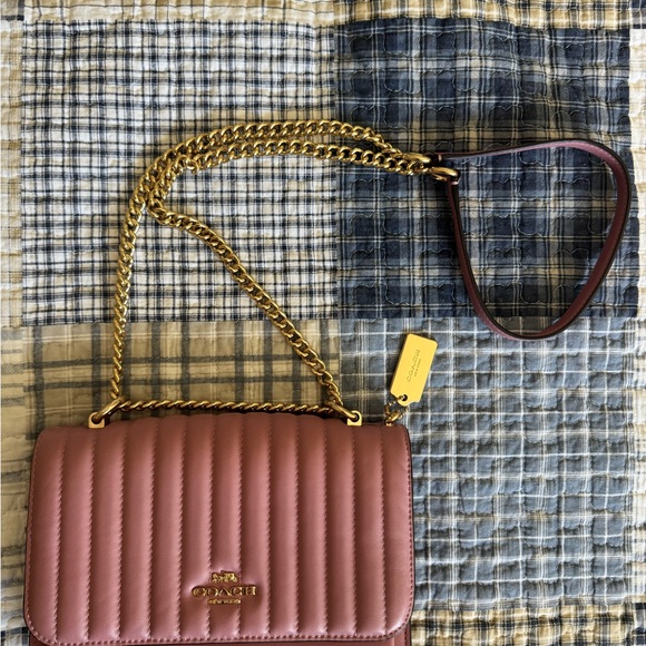Coach Klare Pink and Gold Quilted Crossbody Shoulder Bag - Picture 2 of 8